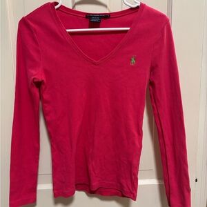 Pink Ralph Lauren Sport Long Sleeve shirt.
